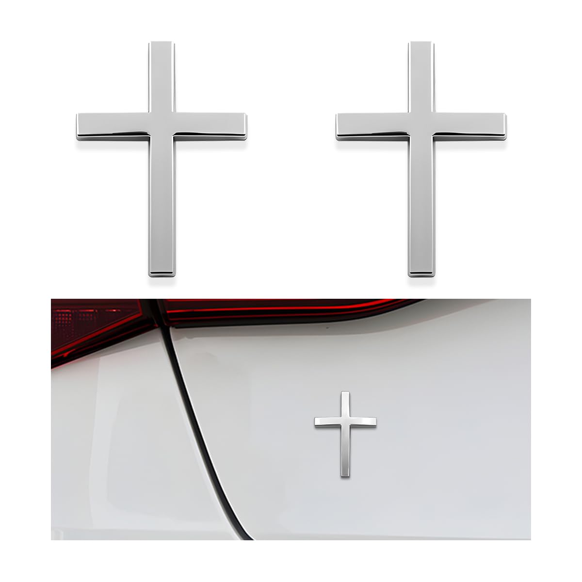 2PCS Metal Jesus Christ Cross Badge Stickers 2 5 1 8 Alloy 3D Individual Car Cross Sticker Self