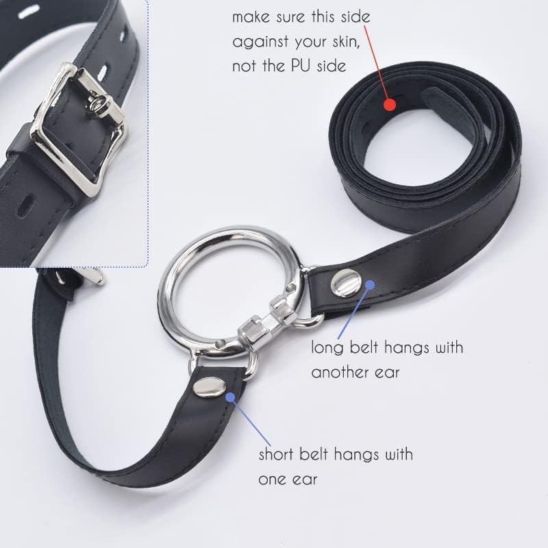 Image of Male Chastity Cage Anti-Off Strap,Leather Chastity Belt Device Penis Cage Accessories,Adjustable Cock Cage Auxiliary Belt Sex Toy for Men (Black)