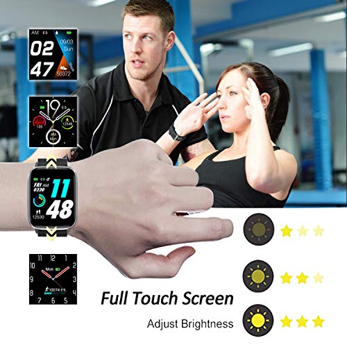 Mgaolo Fitness Tracker Smart Watch with Blood Pressure Heart Rate Sleep Monitor for Men and Women,Touch Screen Sport Modes Waterproof Activity Tracker with Pedometer for Fitbit Android and iPhone Blue