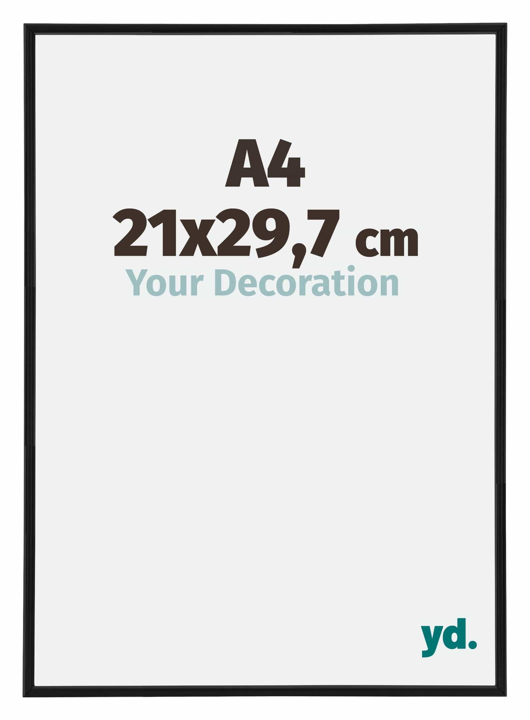 Your Decoration - Picture Frame A4 21x29,7 cm - Black Matte - Decorative Wall Frame in Plastic with Antireflection - Frame A4 21x29,7 - Annecy — image 1