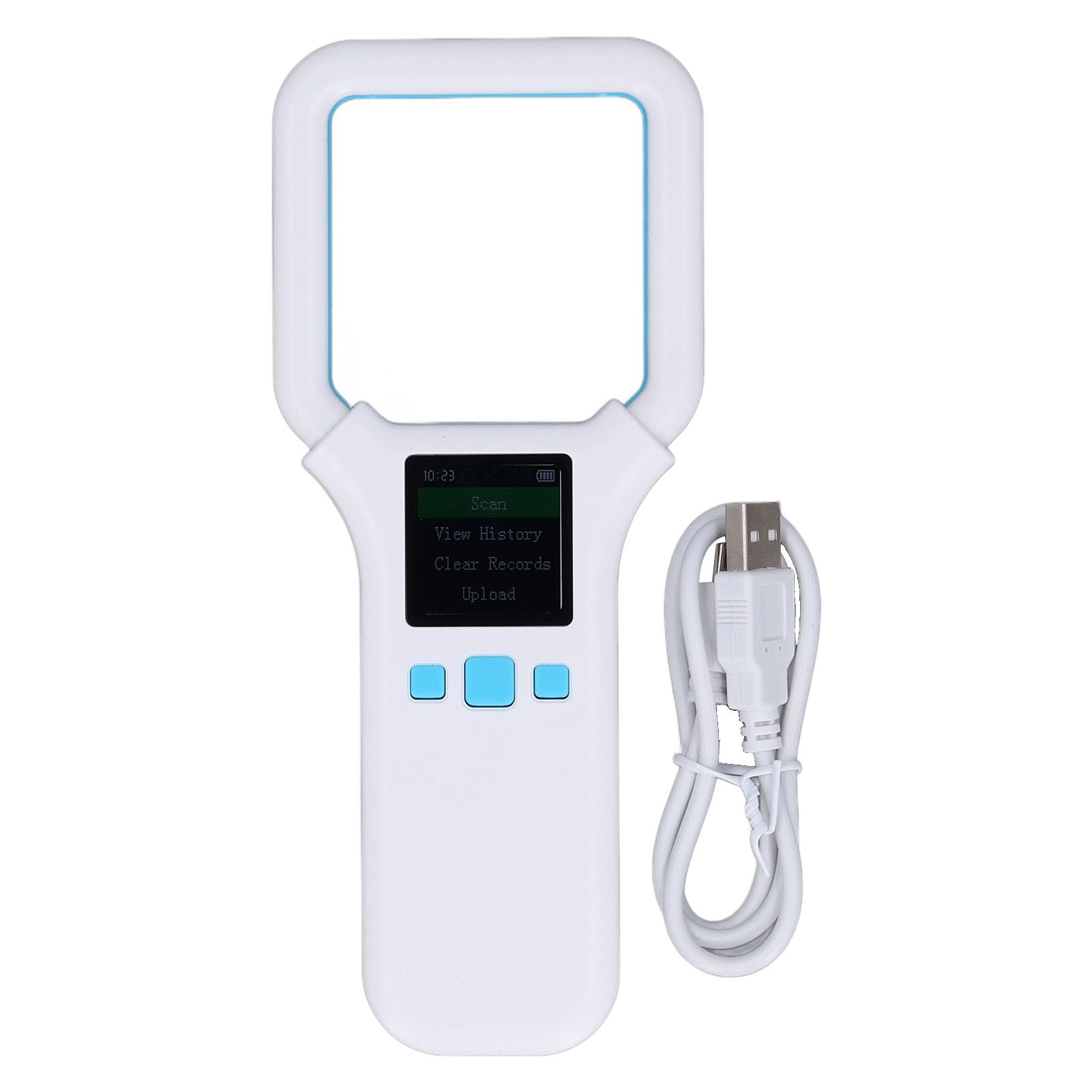 Pwshymi Mikrochipscanner Für Tiere – Mit OLED-Bildschirm, Speichert 128 Tag-Infos, Liest FDX-B/EMID-Chips