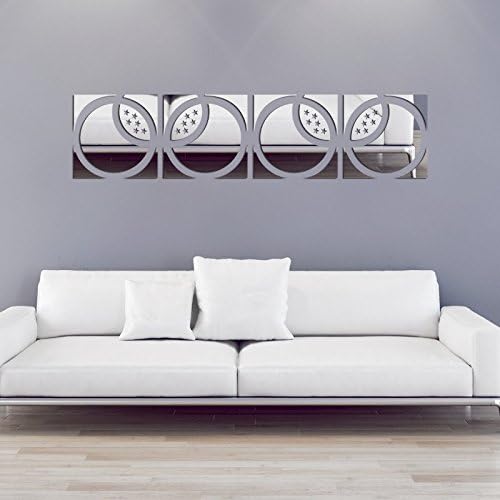 VORANCE® Home Wall Decor, Geometric Art Mirror Effect 3D Wall Sticker TV Backdrop Door Decorative DIY Painting Acrylic Sticker Living Room Home Decor …