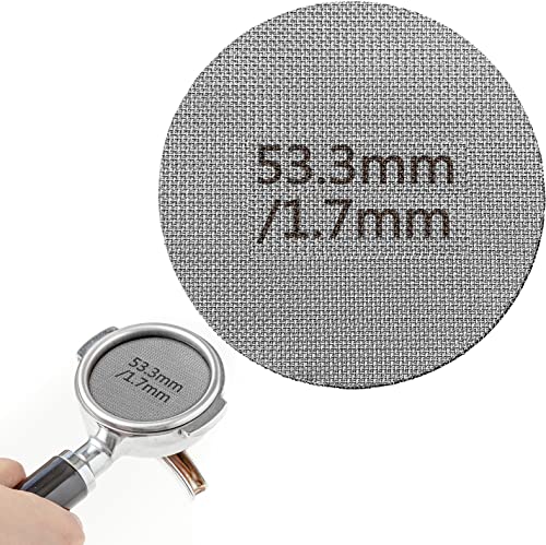 Puck Screen Espresso Portafilter Lower Shower Clean Coffee Screen Filter Stainless Steel 1.7 Mm Thickness Reusable Contact Plate Coffee Maker Press Mesh (53.3 Mm) #TOP6