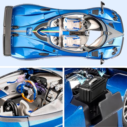 Modelo de coche a escala 1:24 Pagani Zonda HP Barchetta azul miniatura 6