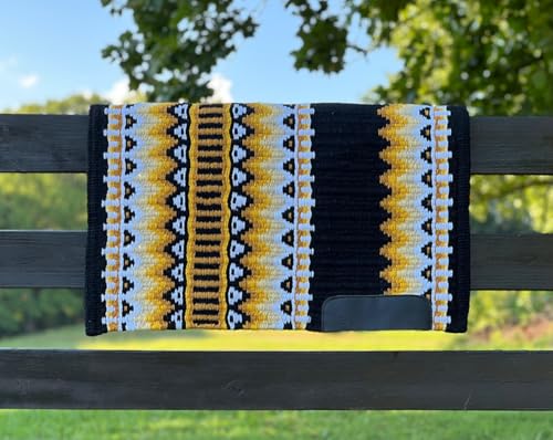 EQUIEMPRESS Western Show Saddle pad/New Zealand Wool Horse Western Saddle Blanket Top Wool Pad Sensor Flex (Customization Available) AZ-317 (36