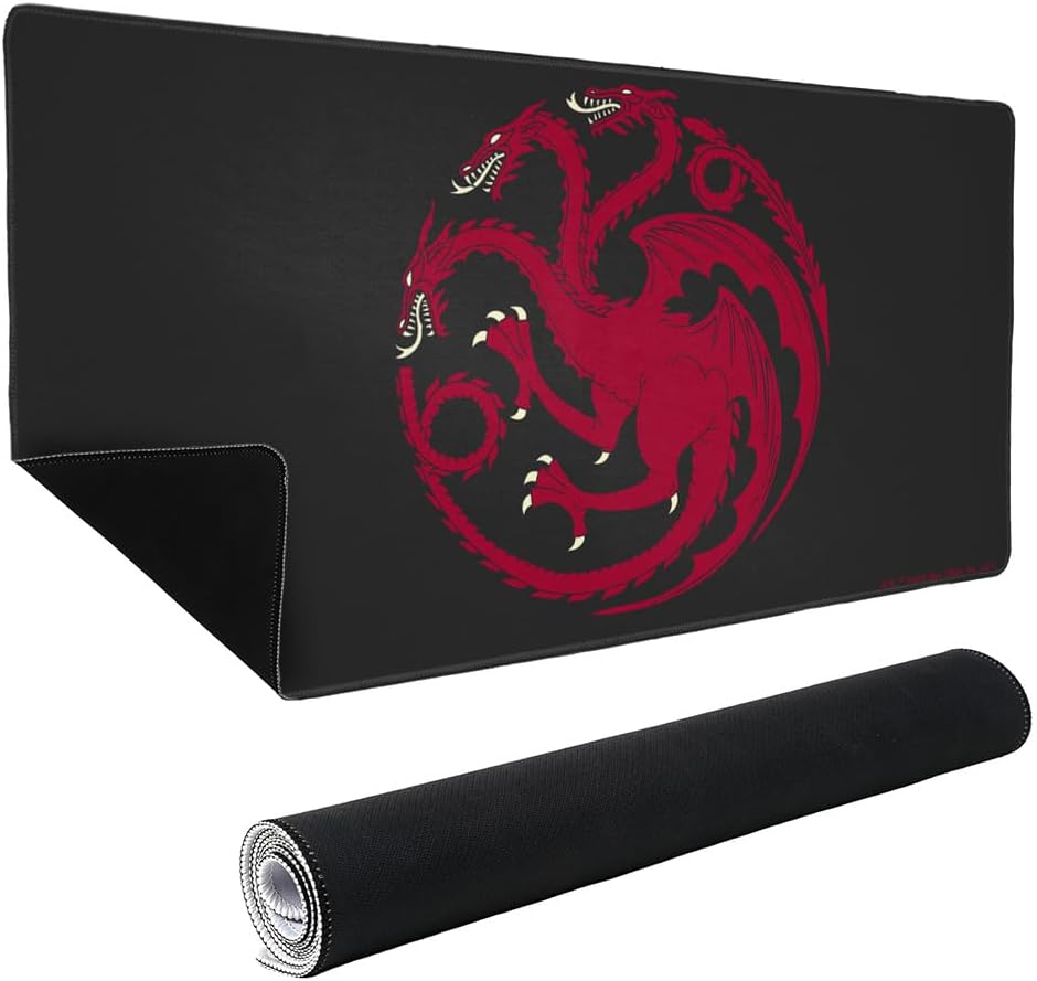 Game of Thrones Targaryen Sigil Large Gaming Mouse Pad Desk Mat with Stitched Edges, Non-Slip Base for Gamer, Home and Office, 31.5 x 15.7