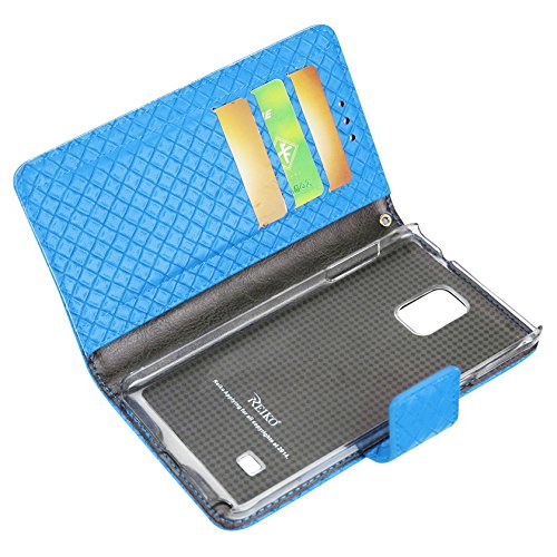 Reiko Wallet Case 3-In-1 For Samsung Galaxy Note 4 - Retail Packaging - Blue #TOP2