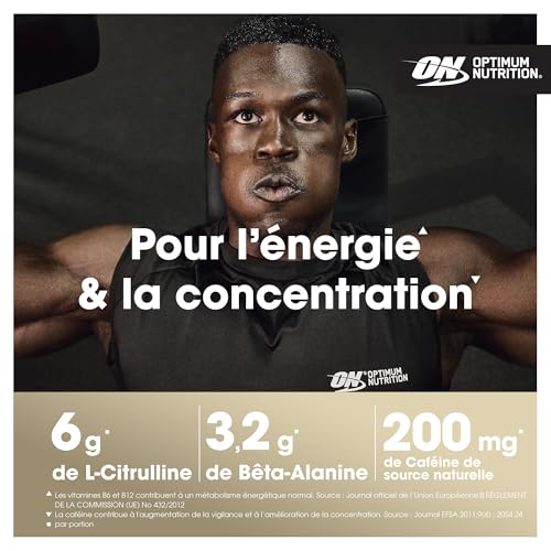 Optimum Nutrition Gold Standard Advanced Pre Workout en poudre, Booster d'énergie avec l-Citrulline, Beta-alanine, Caféine et Vitamines B12 et B6, Goût Tropical, 20 Portions, 420 g – Image 4