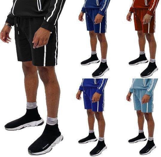 Casual Black Stripe Shorts by VacationGrabs