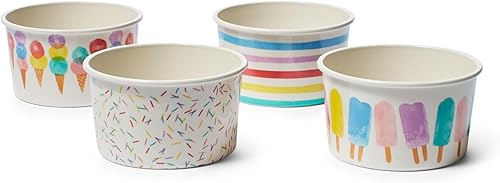 Sur La Table Cuencos de melamina para helados, juego de 4, multicolor