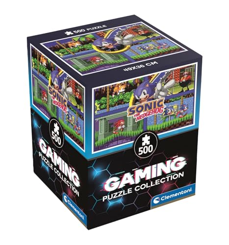 Clementoni – Puzzle Cube 500 Pièces Sonic – 14 Ans et + – Jeu de société Collection Gamer – Idée Cadeau