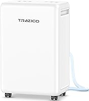 Trazico 30 Pint Dehumidifier for 2000 Sq Ft Basement & Home - Quiet Drain Hose, Auto Humidity Control, 3 Modes, Timer, White