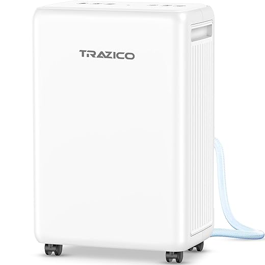 2000 Sq.ft Dehumidifier for Basement, Trazico 30 Pint Dehumidifiers for Home Large Room Bedroom Bathroom with Drain Hose, Intelligent Humidity Control, 3 Modes, 24H Timer, Auto Defrost, White