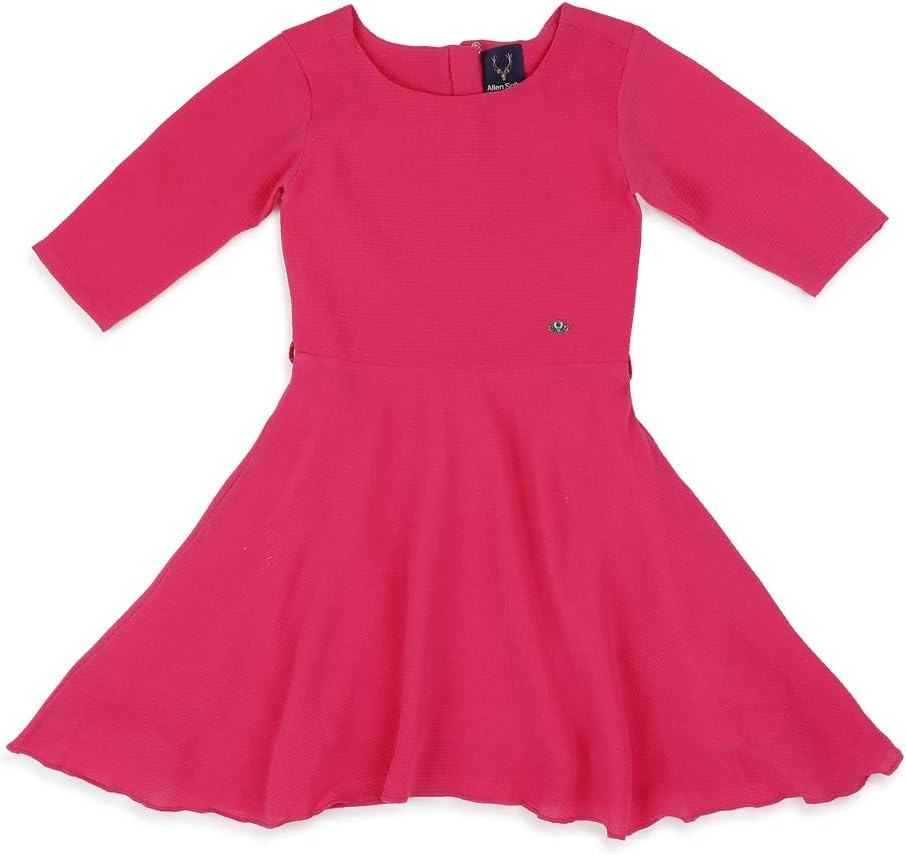 Allen Solly Girl's Synthetic A-Line Knee-Length Dress