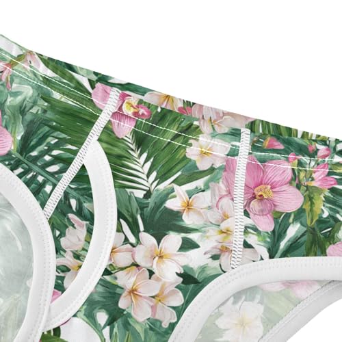 Wusikd Tropical Flowers Boys' Underwear Cotton Watercolor Boys Briefs Soft Toddler Underwear 2T4