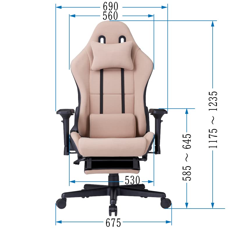 Amazon.co.jp: Wisteriaゲーミングチェア ファブリック オットマン付