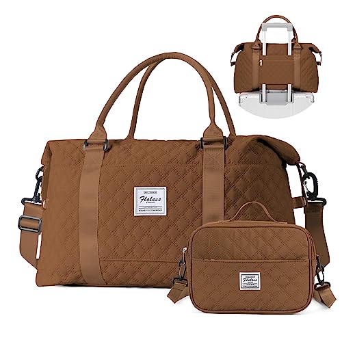 SYCNB Travel Duffel Bag for Women, Gym/Weekender/Carry-On Bags with Toiletry Bag & Adjustable Strap,Personal Item Bags