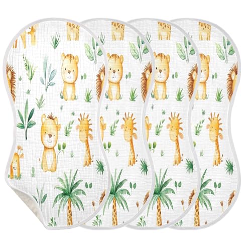 Cartoon Animals Burp Cloths Cotton Baby Washcloths,Large 22x11in Burping Cloth Absorbent and Soft for Newborn Baby Boys and Girls,1 Pack3