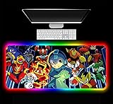 Mouse Pad Megaman Zero Anime Gaming LED Mouse Pad RGB Laptop Keyboard Mat Gamer Gaming Accessories PC Desk Mat 24 inch x12 inch