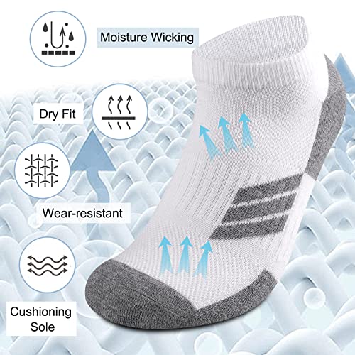 COOPLUS 8 Pairs Mens Cushioned Ankle Socks Moisture Wicking Athletic Running Low cut Sports Socks3