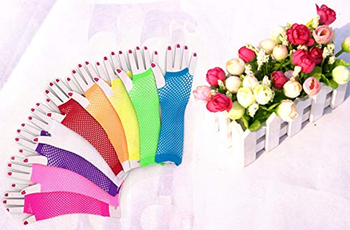 image for Penta Angel 12 Pairs Colored Nylon Long Fingerless Fishnet Gloves Elas