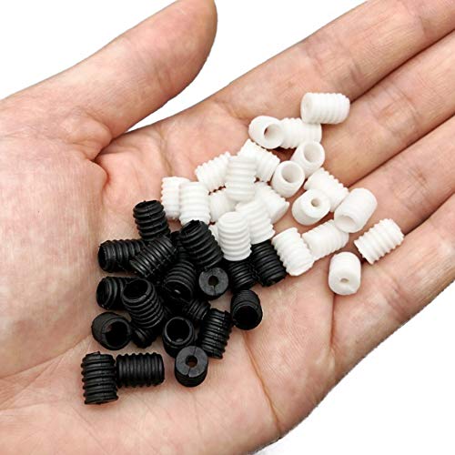 Kraeoke Koordstopper, 100 stuks koordstoppers, koordklemmen, antislip en duurzaam voor elastisch trekkoord (zwart-wit) - Afbeelding 8