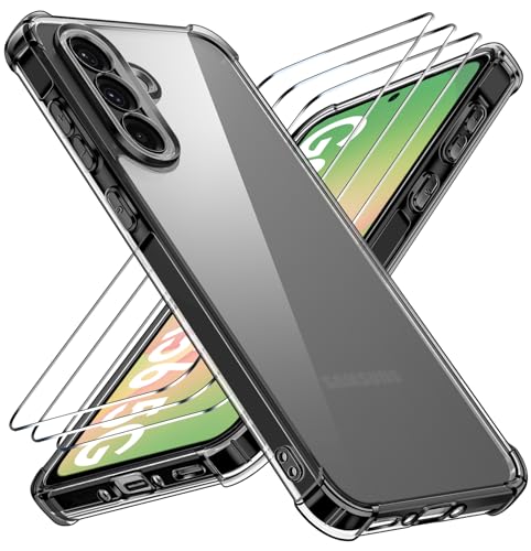 ivoler Coque 3 en 1 Compatible avec Samsung Galaxy A56 5G - Étui Antichoc avec Protection Militaire et Caméra, 2 Pièces Verre Trempé, Housse Anti-Rayures - Noir