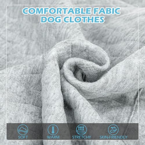 EXPAWLORER Textured Cable Knit Basic Dog Hoodie, Elevated Style Dog Sweater with Leash Hole and Pocket, Soft and Warm Pet Winter Coat, Cold Weather Clothes for Small Medium Large Dogs,Grey XL - image 3