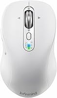 Vista 1 de Mouse inalámbrico Bluetooth con desplazamiento de 4 vías, recargable, 4 niveles 3200 DPI, clic silencioso, 3 dispositivos ratones para Windows