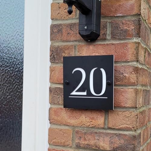 Targa con numero civico personalizzato per esterni moderna, targa con indirizzo per esterni, targa con nome della strada, decorazione artistica da parete, regalo di inaugurazione della casa (15 x 15