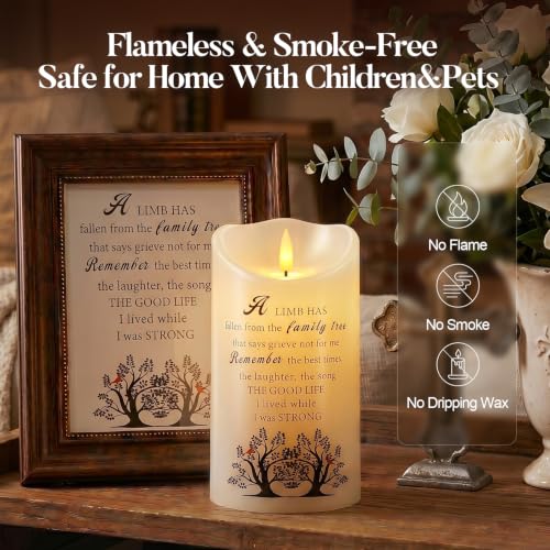 Image of Homemory Memorial Candle Bereavement Sympathy Gifts for Loss of Loved One, Real Wax LED Candle with Remote Memorial Gifts for Loss of Mother Loss of Father in Memory of Loved One Remembrance Gift