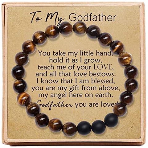 8mm Tiger Eye Stone Beads Bracelet for Godfather Cover