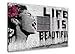Produktbild Visario Bild auf Leinwand der deutschen Marke 80 x 60 cm einteilig Banksy Life is 4166 Bilder Kunstdrucke Wandbild