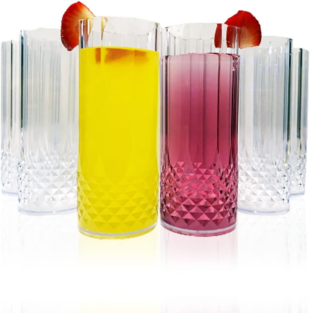 Almineez Stylish Set of 6 Hi Ball Plastic Acrylic Drink Tumblers ...