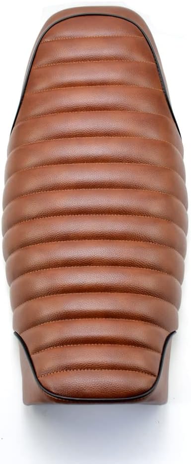 ヴィンテージ防水レザーバイクシートカバー GN125 GN250 カフェレーサーフラットデザインと互換性あり(AUBURN)