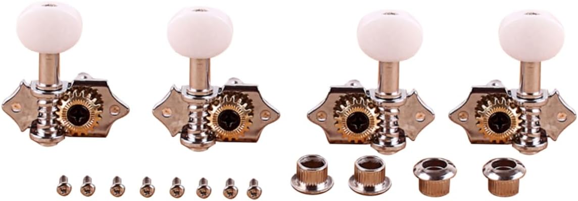 Ukulele String Tuning Pegs Silver Metal Tuner Machine Heads Knobs