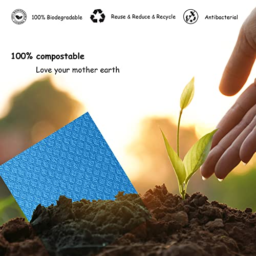 Molkene Swedish Dish Cloths - 10 Pack Reusable Kitchen Dishcloths - Ultra Absorbent Dish Towels For Washing Dishes - Cellulose Sponge Cloth Cleaning Cloths - Blue #TOP5