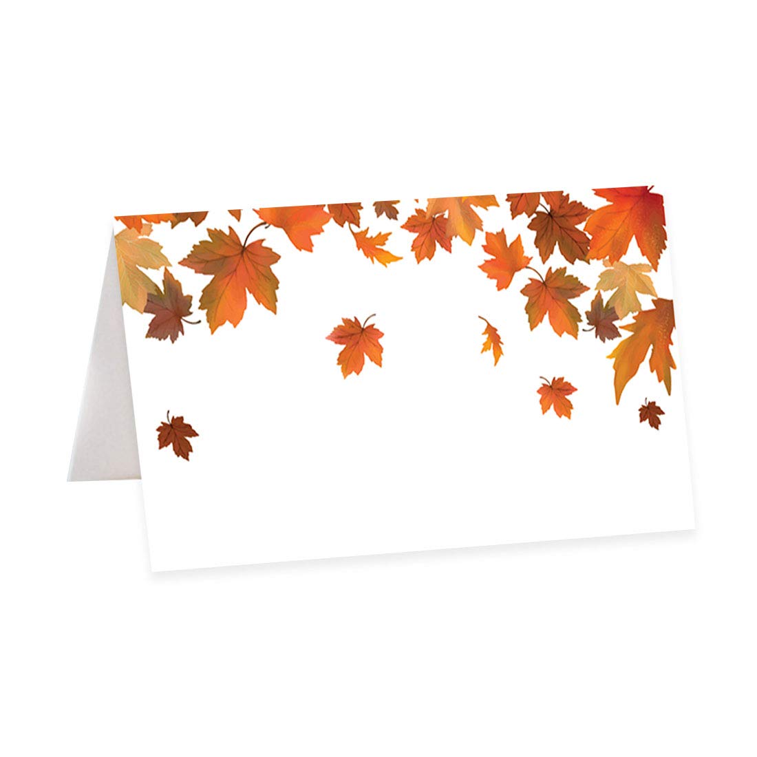 Andaz Press Autumn Fall Maple Leaves Table Tent Place Cards for Wedding Party Tables, Seating Name Place Cards, Scored for Easy Folding Tent Design,