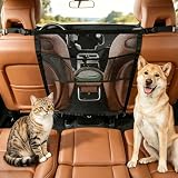 Grolibyre Hundegitter Auto Mit Aufbewahrungstaschen Trennnetz Hund, Hundenetz für Rücksitz, Sicherheitsbarriere gegen Hund aus Vordersitz, Für alle Fahrzeuge
