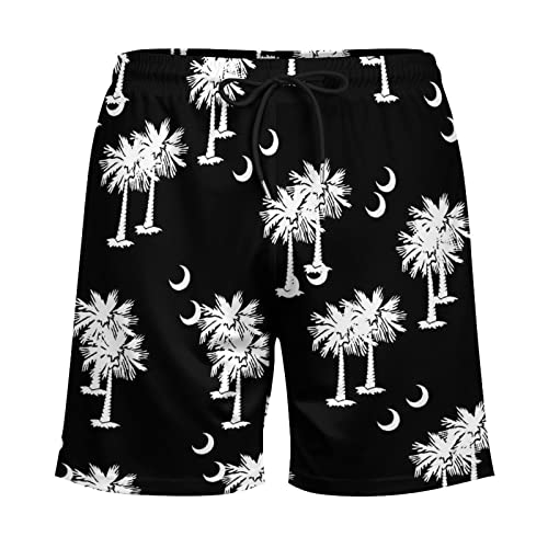 South Carolina Palmetto Moon Men's Swim Trunks Beach Board Shorts Quick Dry Bathing Suits with Liner4