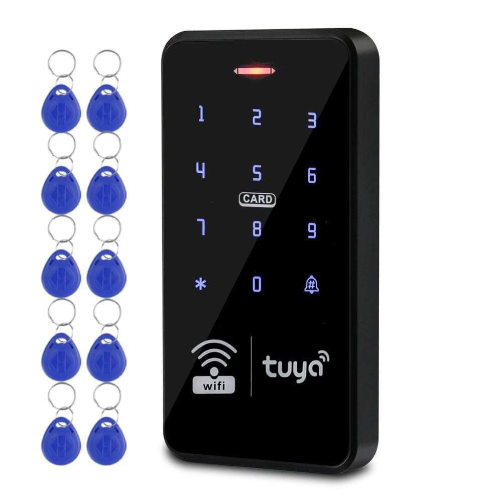 Sistema de control de acceso con teclado con pantalla táctil WiFi, teclado retroiluminado, IP68 impermeable, soporta tarjeta/contraseña/aplicación con función de graffiti, capacidad de 1000 usuarios
