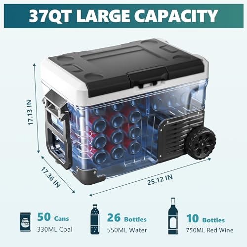 Euhomy CFB-35 12 Volt Refrigerator, 37Qt(35L) Electric Cooler, Portable Freezer 12V/24V Dc 110-240V Ac thumb #6