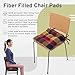 Arlee Chair Cushions for Dining Chairs, Set of 4 - Fiber Filled, Plaid Woven with Tiebacks - Durable Thick Seat Cushions for Kitchen, Office, Patio , 16”L x 16’’W - Multicolor