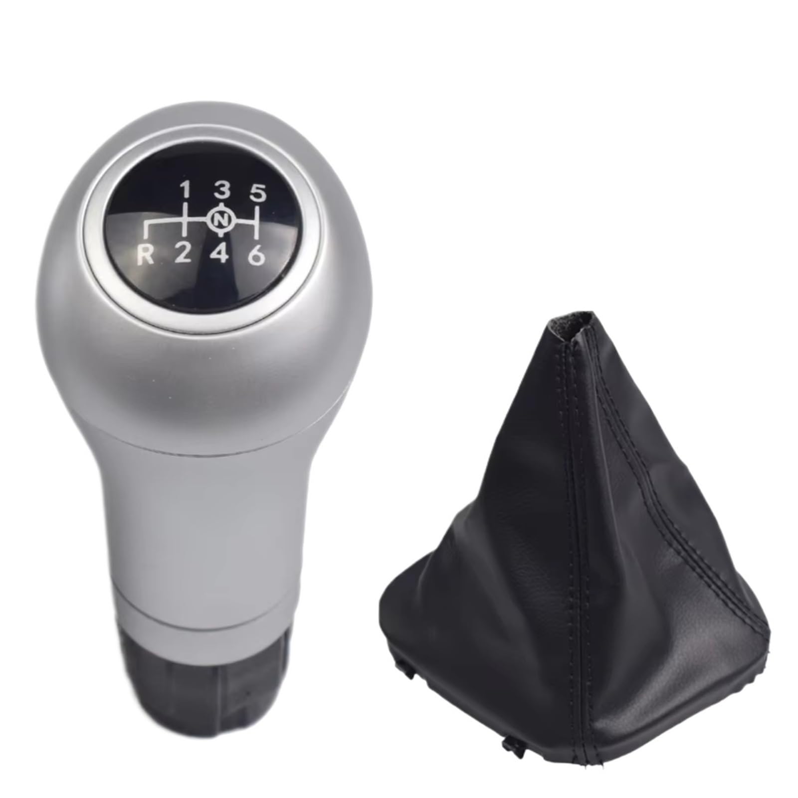 HILLAR Car Gear Stick Knob for Benz W203 S203 CL203 W209 W204 C204 C63 C300 C250 W207 A207 W212 6 Speed Manual Gear Shift Knob Shifter Gearstick(Silver-6-DO-14.5)