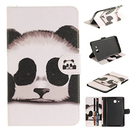 Skytar Etui Samsung Tab A 7'' T280N,Galaxy Tab A 6 Case - Flip Case Cover Housse en Cuir étui Coque avec Stand Fonction pour Samsung Galaxy Tab A 7.0 Pouces (SM-T280N / SM-T285N) 2016 Tablet,Panda