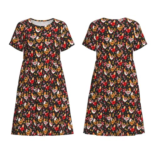 Robe imprimé coq style champêtre chic et coupe fluide