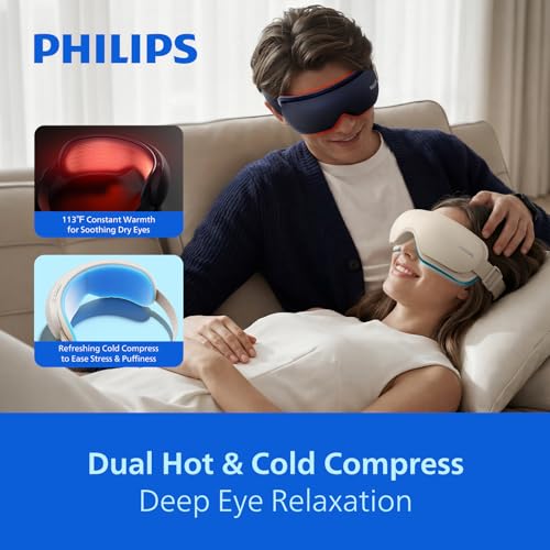 PHILIPS Eye Massager with Heat and Cooling, Massaging Eye Mask Black - image 2