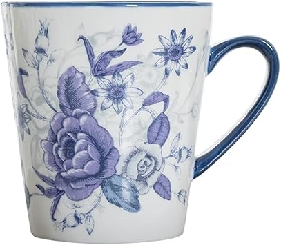 London Pottery Porcelain Afternoon Tea Sets, Cups & Saucer, with Teapot Sugar Pot Milk Jug, Dessert Stand for Wedding, Party Blue Rose Mug-400ml/13.5 OZ