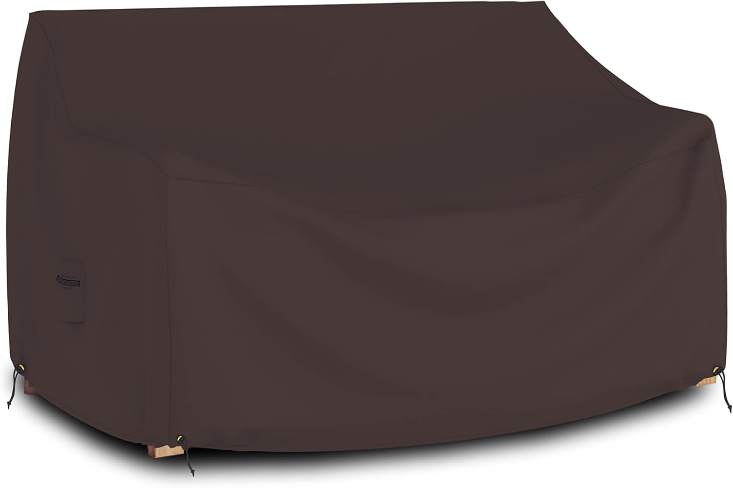 Covers & all Outdoor Loveseat Sofa Cover, Heavy Duty 18 Oz Waterproof UV & Weather Resistant Patio Furniture Bench Cover, with Air Vents & Drawstrings (58"L x 33"W x 31"H x 15"FH, Coffee)