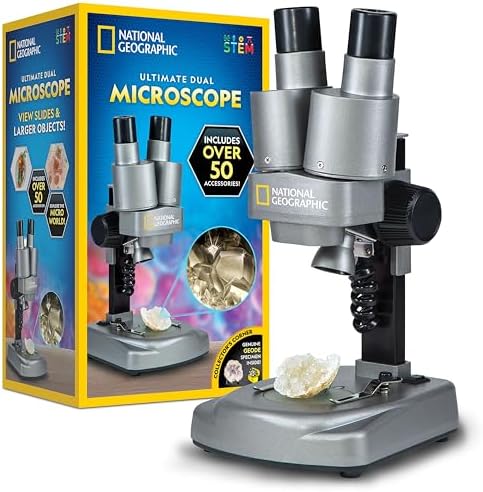 National Geographic Dual LED Kids Microscope - 50+ pc Science Kit...